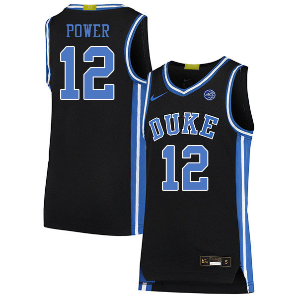 Duke Blue Devils #12 TJ Power College Basketball Jerseys Stitched Sale-Black